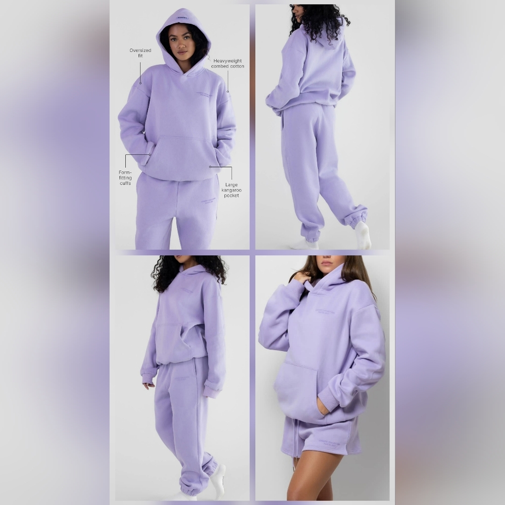 🥰3-PC SeT🥰 Comfrt PASTEL HOODIE & SWEATPANTS LAVENDER PURPLE S/M